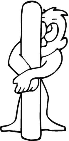 Letter I With Monkey Coloring Page